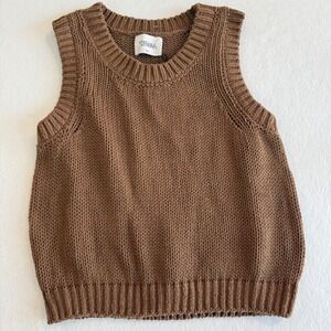 Stitches + Stripes Sweater Vest Shaker Chunky Knit Sleeveless Womens XXL Brown